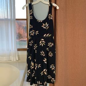 Pact Golden Hour Leaves Fit & Flare Tie-Back Dress